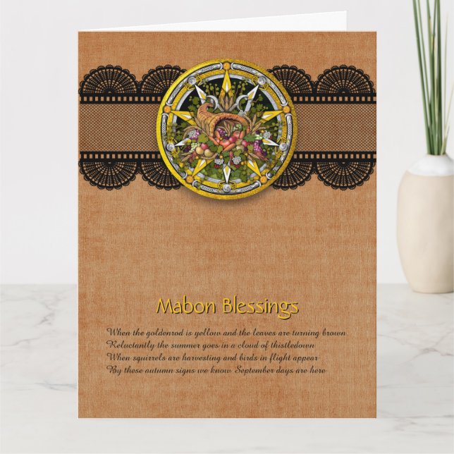 Customisable Mabon Autumn Greeting Card (Front)