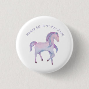 Customisable Magical pastel ombre Pony 3 Cm Round Badge
