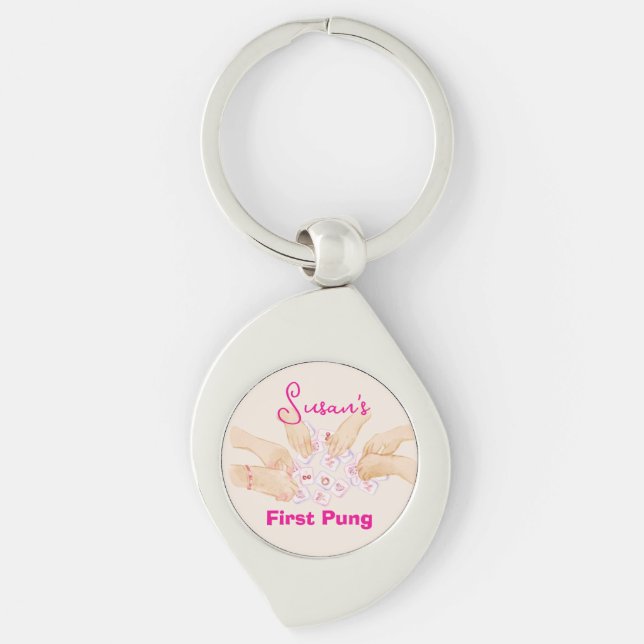 Customisable Mahjong First Pung  Key Ring (Front)