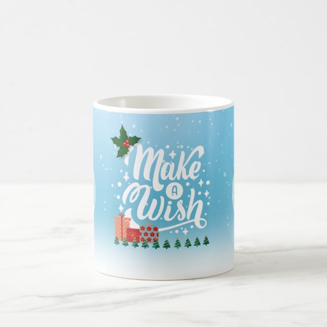 Customisable 'Make a Wish on Christmas' holiday  Coffee Mug (Center)
