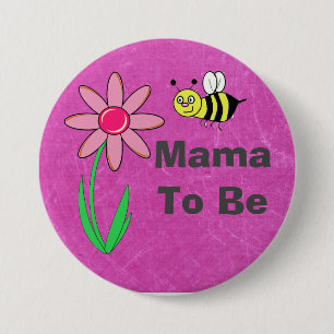 Customisable Mama To Be Maroon Baby Shower Button