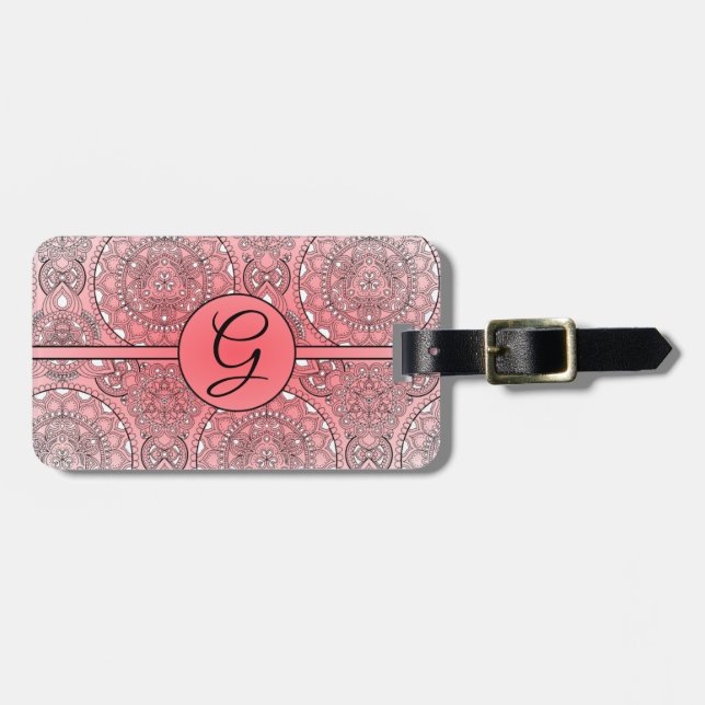 Customisable Mandala Luggage Tag (Front Horizontal)