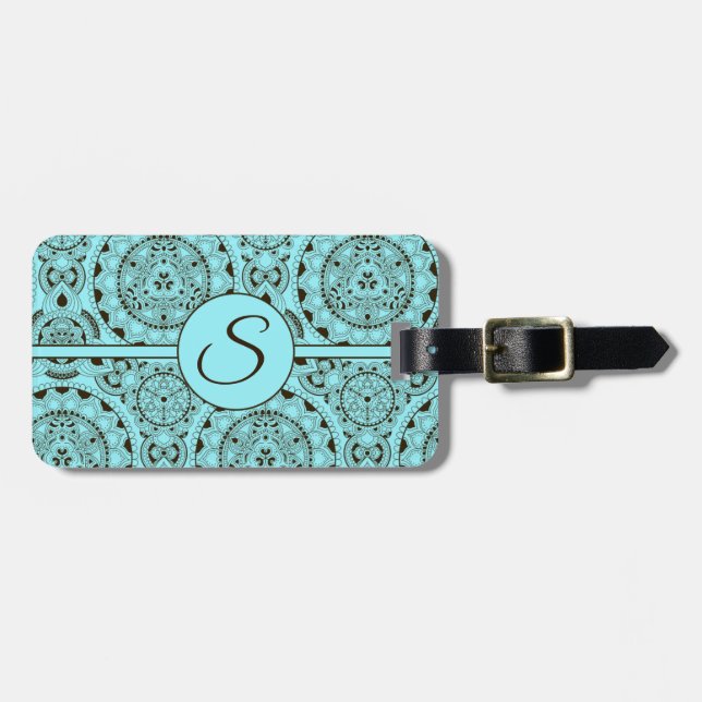 Customisable Mandala Luggage Tag (Front Horizontal)