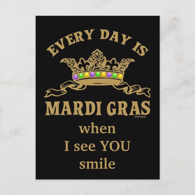 Customisable Mardi Gras Postcard (Front)