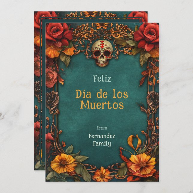 💀Customisable Marigold Frame Dia de Muertos (Front/Back)