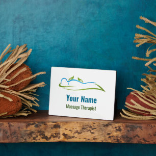 Customisable massage therapist plaque