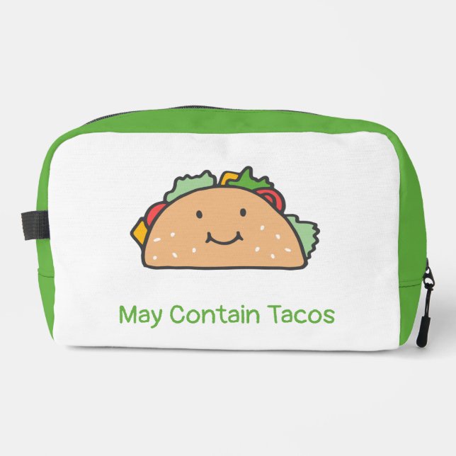 Customisable May Contain Tacos Happy Taco  Dopp Kit (Front)
