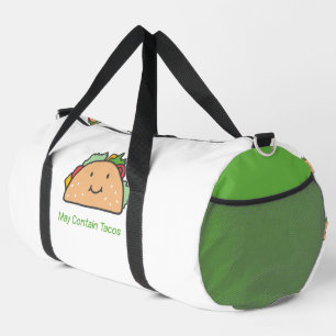 Customisable May Contain Tacos Happy Taco Duffle Bag