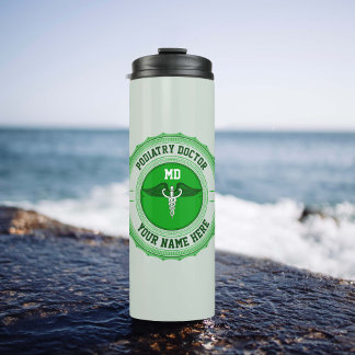 Customisable MD Speciality Caduceus Podiatry Thermal Tumbler