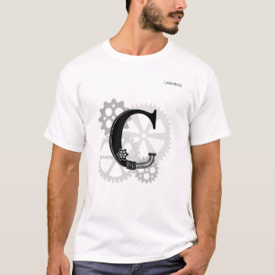 Customisable Mechanical monogram. Initial "C" T-Shirt