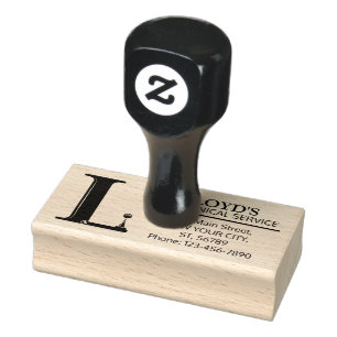 Customisable Mechanical monogram. Initial "L" Rubber Stamp