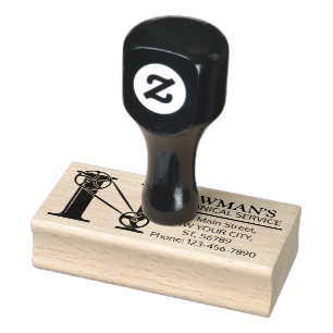Customisable Mechanical monogram. Initial "N" Rubber Stamp