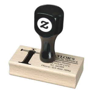 Customisable Mechanical monogram. Initial "T" Rubber Stamp
