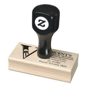 Customisable Mechanical monogram. Initial "V" Rubber Stamp