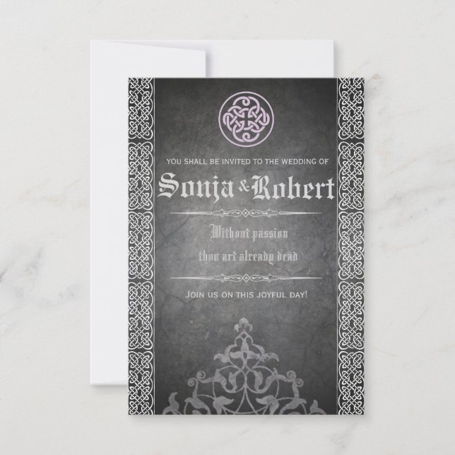 Customisable Mediaeval Celtic wedding invitation p (Front)