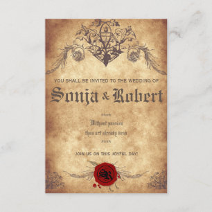 Customisable Mediaeval Fantasy wedding invitation