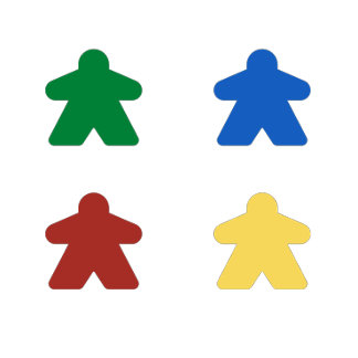 Customisable Meeple Image Red Green Blue Yellow T-Shirt