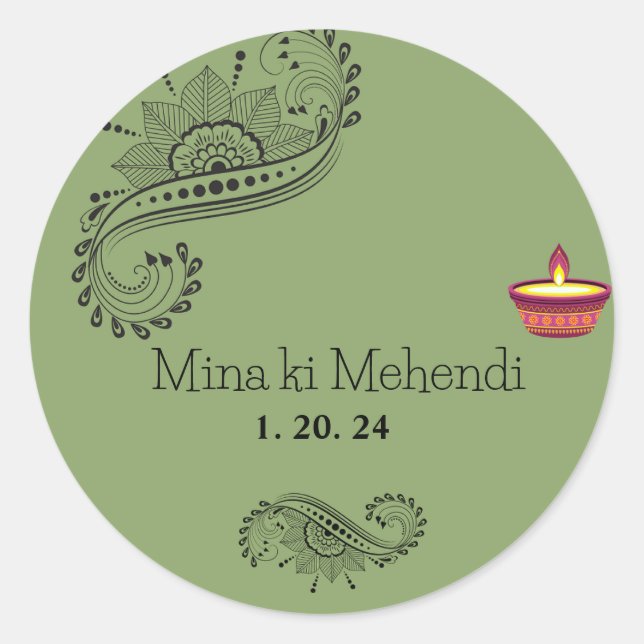 Customisable mehendi stickers (Front)