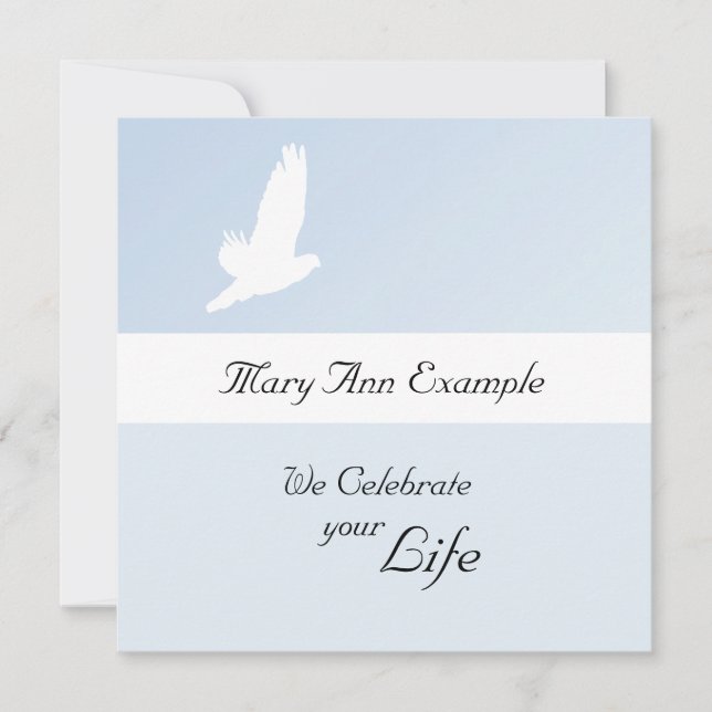 Customisable Memorial / Wake / Living Funeral Invitation (Front)