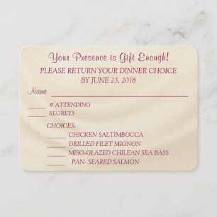 Customisable Menu Response Cards with Envelopes