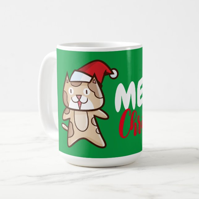 Customisable Meowy Christmas  Coffee Mug (Front Left)