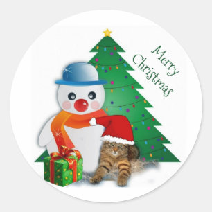 Customisable Merry Christmas Classic Sticker