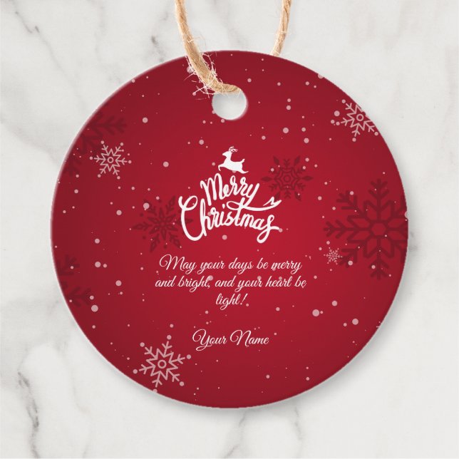 Customisable Merry Christmas Gift Tags (Front)