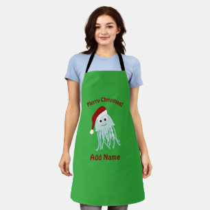 Customisable Merry Christmas Jellyfish Apron