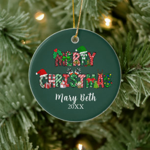 Customisable Merry Christmas Ornament