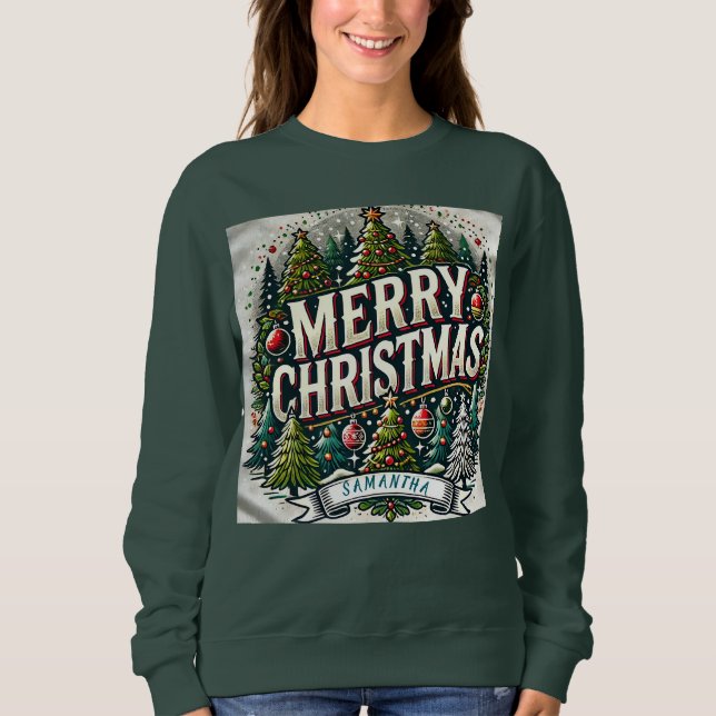 Customisable Merry Christmas Shirt - Add Your Name (Front)