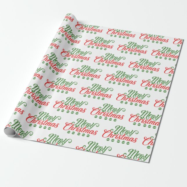 Customisable Merry Christmas Wrapping Paper (Unrolled)