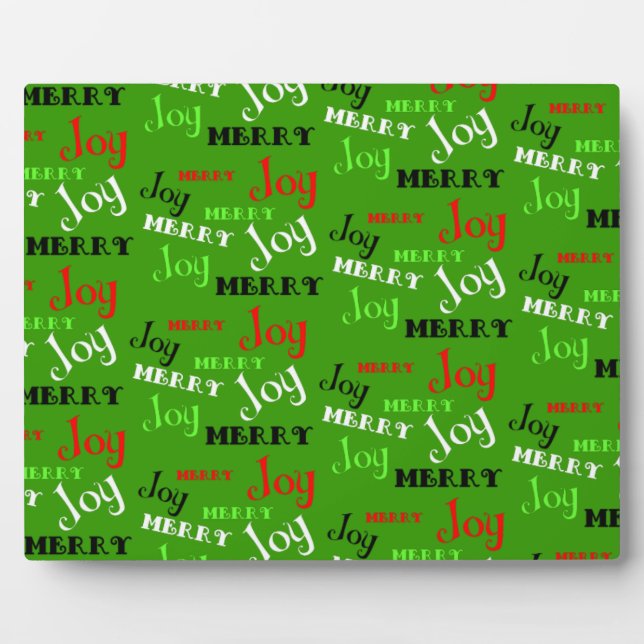 Customisable Merry Joy Christmas Plaque (Front)