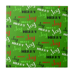 Customisable Merry Joy Christmas Tile