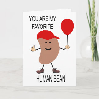 Customisable message Birthday Card Human Bean