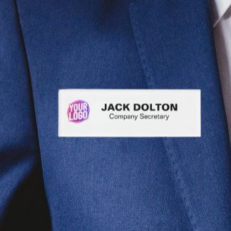 Customisable Metallic Name Tag for Company Staff
