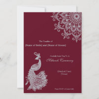 Customisable Metallic Silver Red Mehendi Indian