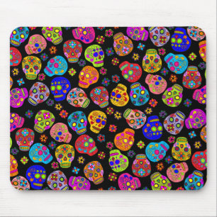 Customisable  Mexican Folk Art Sugar Skulls Mouse Pad