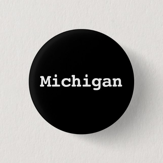 Customisable Michigan Typography 3 Cm Round Badge (Front)