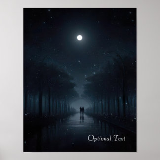 Customisable Midnight Stroll in Moonlight Poster