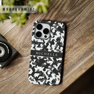 Customisable Military White Black Grey Geometric  Case-Mate iPhone 14 Pro Max Case