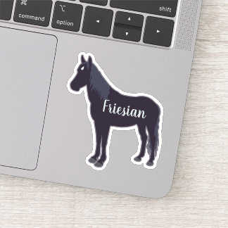 Customisable Minimal Friesian Horse Silhouette