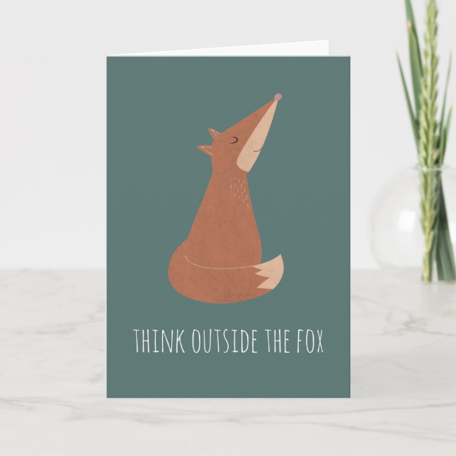 Customisable Minimalist Cute Fox Note Card (Front)