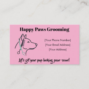 Customisable Minimalist Dog Grooming Business Card