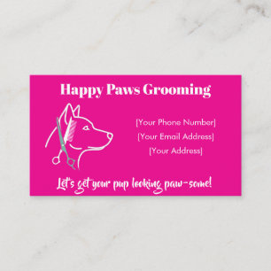 Customisable Minimalist Dog Grooming Business Card