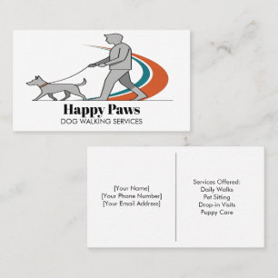 Customisable Minimalist Dog Walker Business Card