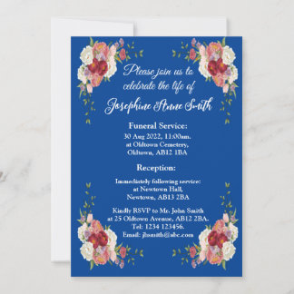 Customisable Minimalist Funeral Invitation Card