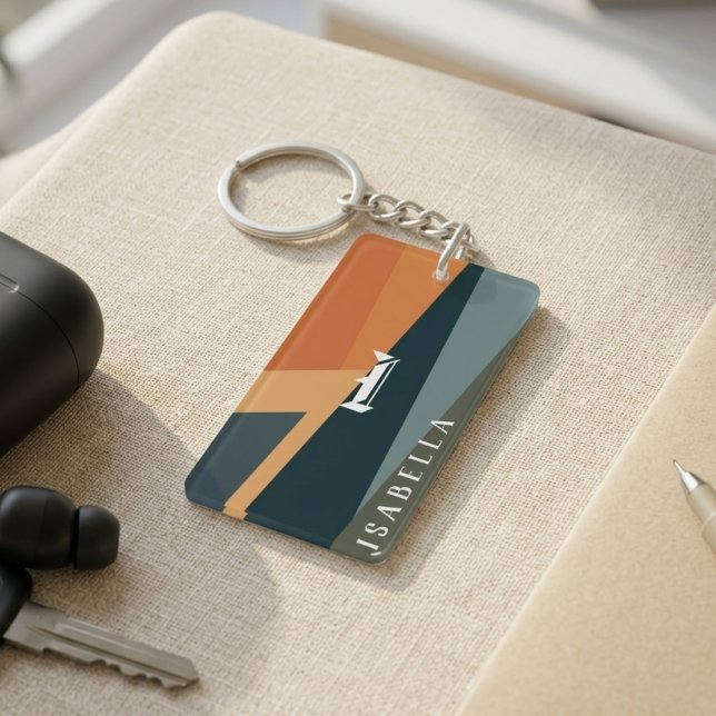 Customisable Minimalist Geometric Abstract Key Ring (Creator Uploaded)