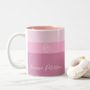 Customisable Minimalist Monogram Two-Tone Coffee Mug