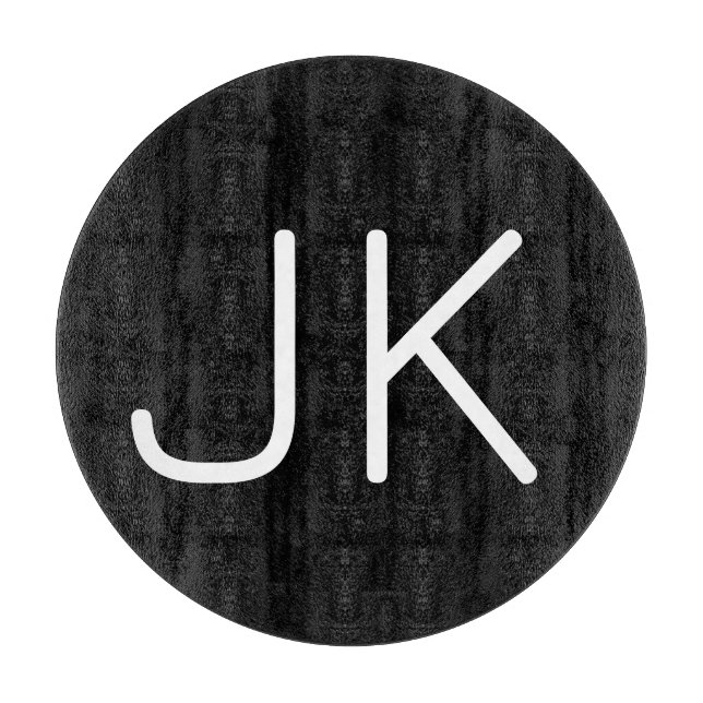 Customisable minimalistic initials name cutting board (Front)