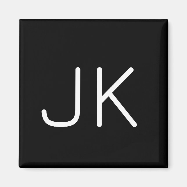 Customisable minimalistic initials name magnet (Front)
